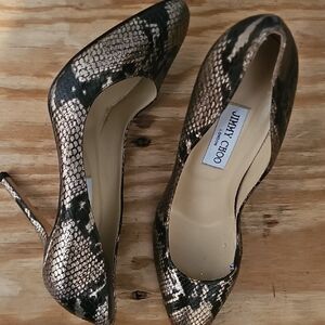 Jimmy Choo Snake Print Stiletto Heels